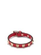 Valentino Garavani - Rockstud Leather Bracelet - Womens - Red Gold