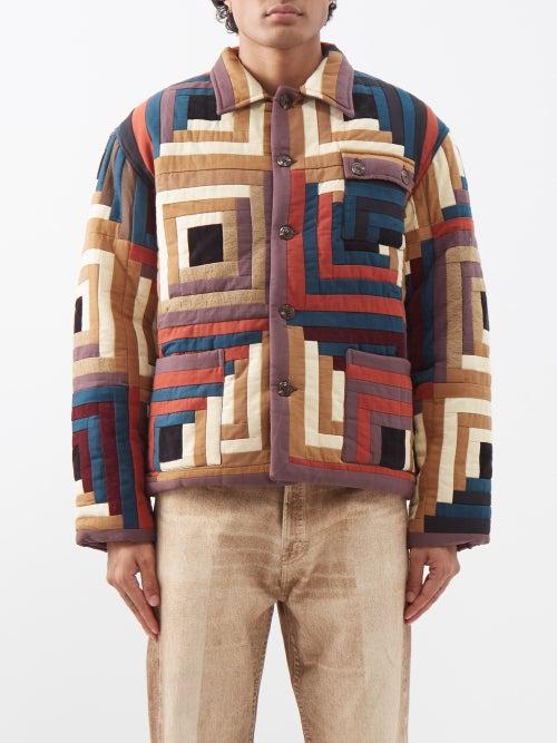 Bode - Log Cabin Quilted Cotton Jacket - Mens - Multi