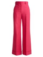 Matchesfashion.com Khaite - Beatrice Wide Leg Wool Trousers - Womens - Pink