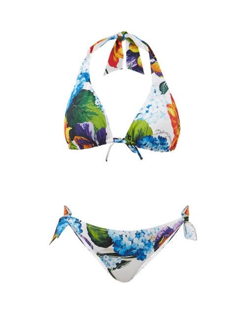 Dolce & Gabbana - Floral-print Triangle Bikini - Womens - Floral