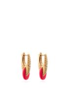 Matchesfashion.com Melissa Kaye - Ada Diamond, Enamel & 18kt Gold Earrings - Womens - Pink Multi