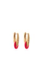 Matchesfashion.com Melissa Kaye - Ada Diamond, Enamel & 18kt Gold Earrings - Womens - Pink Multi