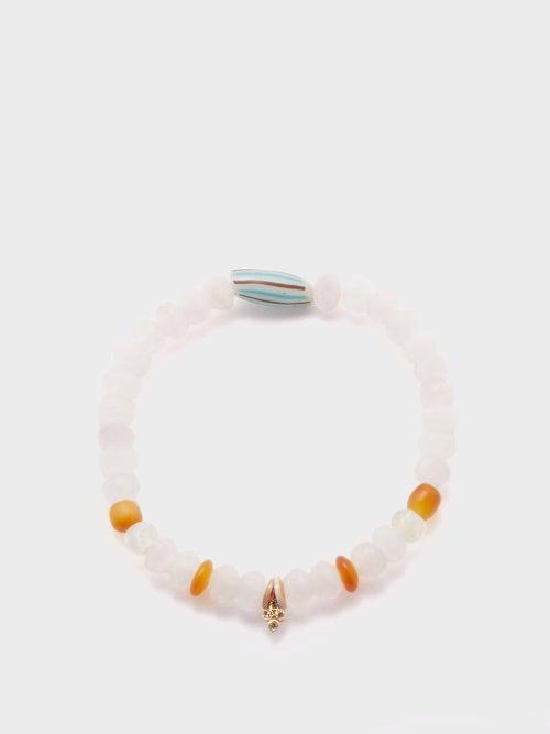 Musa By Bobbie - Diamond, Quartz, Amber & 14kt Gold Bracelet - Womens - Pink Multi