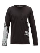Matchesfashion.com Stone Island Shadow Project - Logo-print Cotton-jersey Long-sleeved T-shirt - Mens - Black
