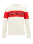 Matchesfashion.com 2 Moncler 1952 - Striped Logo Intarsia Wool Sweater - Mens - Beige