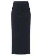 Matchesfashion.com Jil Sander - Back-slit Stretch-knit Midi Skirt - Womens - Black