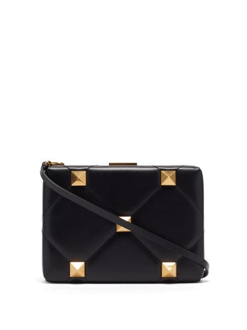 Matchesfashion.com Valentino Garavani - Roman Stud Quilted-leather Clutch Bag - Womens - Black