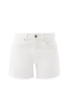 Raey - Comet Mid-rise Organic-cotton Denim Shorts - Womens - White