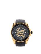 Matchesfashion.com Gucci - Dive Kingsnake-embossed Gold-pvd Watch - Mens - Black Gold