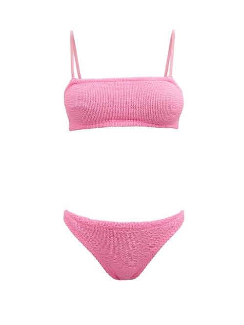 Hunza G - Gigi Crinkle-jersey Bikini - Womens - Bright Pink