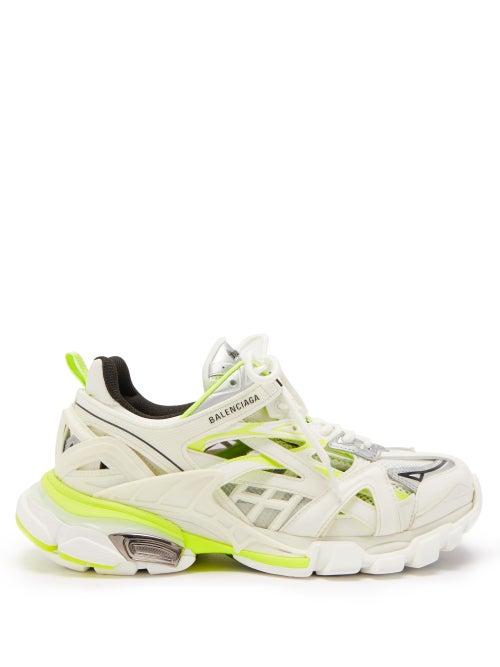 Balenciaga - Track Panelled Faux-leather And Mesh Trainers - Womens - White Multi