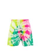 The Elder Statesman - Spiral Tie-dye Shorts - Womens - Green Multi