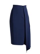 Matchesfashion.com Carl Kapp - Tawaret Draped Pencil Skirt - Womens - Dark Blue