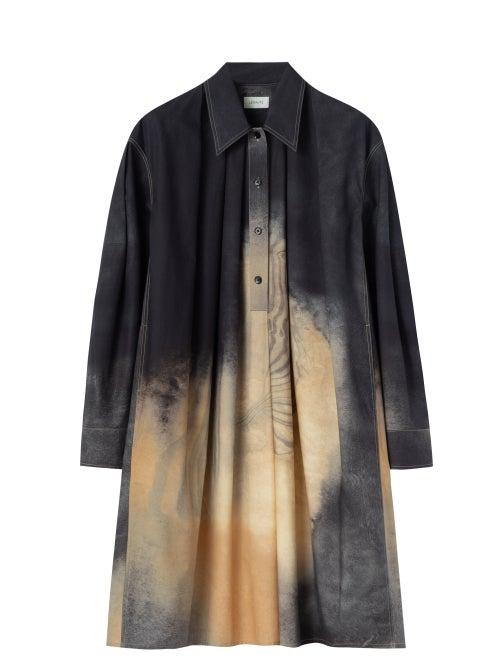 Lemaire - Garment-dyed Poplin Shirt Dress - Womens - Black Beige