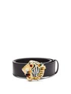 Matchesfashion.com Gucci - Tiger Head Leather Belt - Mens - Black