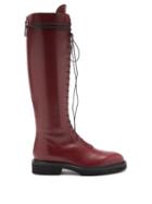 Matchesfashion.com Khaite - York Knee-high Leather Boots - Womens - Burgundy