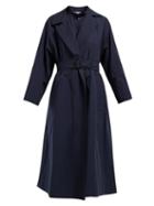 Matchesfashion.com Katharine Hamnett London - Lola Belted Cotton Coat - Womens - Navy