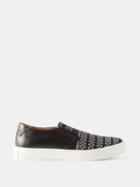 Armando Cabral - Empada V Leather Slip-on Trainers - Mens - Black