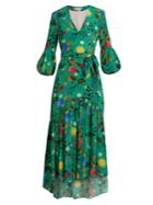 Borgo De Nor Ingrid Garden-print Silk Dress