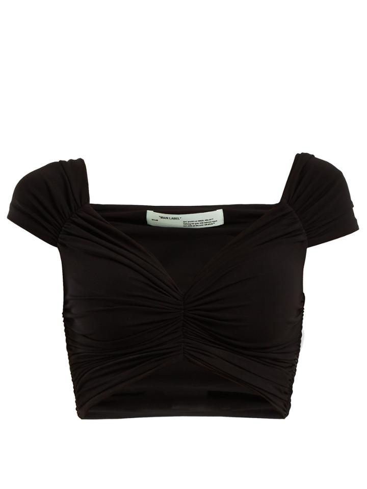 Off-white Ruched Cropped Top