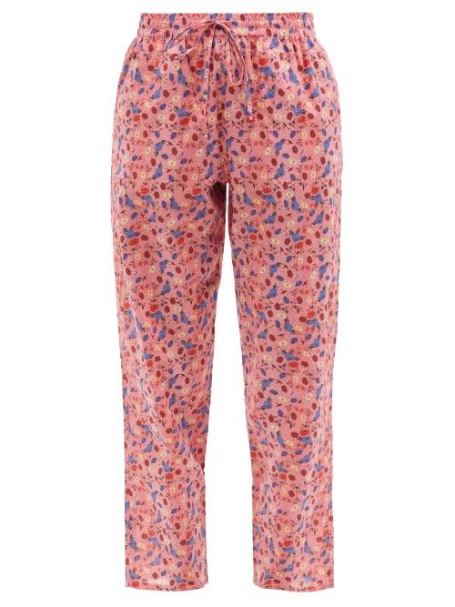 Matchesfashion.com Muzungu Sisters - Fern Paradise-print Organic-cotton Trousers - Womens - Pink Print
