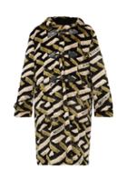 Versace - La Greca Hooded Faux-fur Duffle Coat - Mens - Green Multi