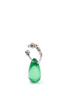 Alexander Mcqueen - Glass Single Drop Earring - Womens - Green Silver