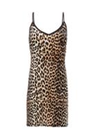 Ladies Lingerie Ganni - Leopard-print Jersey Mini Dress - Womens - Leopard