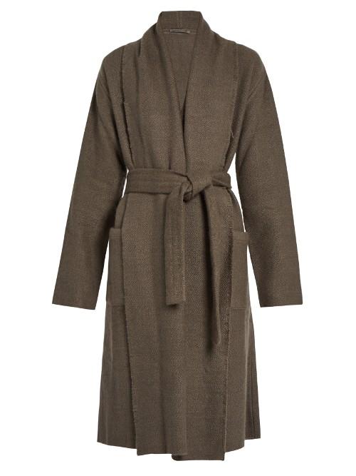 Denis Colomb Raw-edge Cashmere And Camel-blend Coat