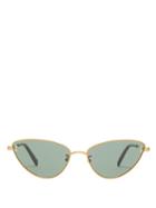 Matchesfashion.com Stella Mccartney - Slender Cat Eye Metal Sunglasses - Womens - Gold Multi
