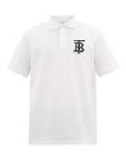 Matchesfashion.com Burberry - Winford Logo-embroidered Cotton-pique Polo Shirt - Mens - White
