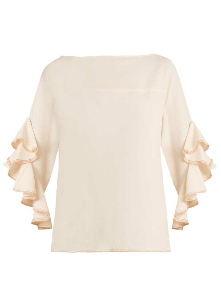 See By Chloé Ruffle-trimmed Crepe Top