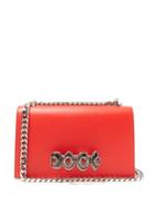 Matchesfashion.com Alexander Mcqueen - Jewelled Knuckle Duster Leather Cross Body Bag - Womens - Red