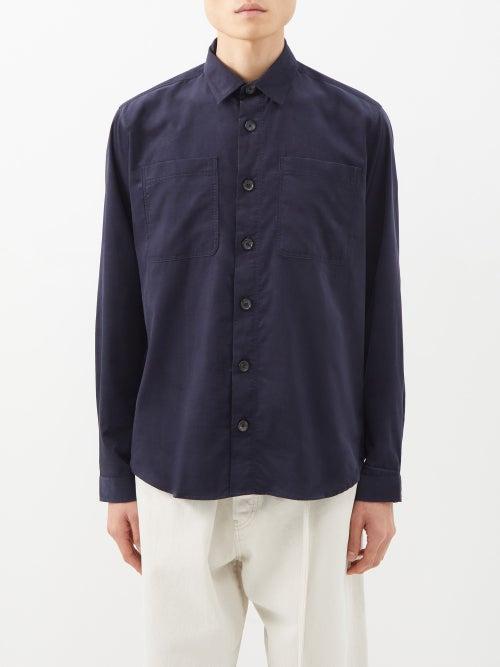 Oliver Spencer - Treviscoe Organic-cotton Corduroy Shirt - Mens - Navy