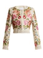 Andrew Gn Floral-embroidered Linen-blend Jacket