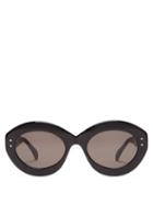 Matchesfashion.com Alaia - Oval Acetate Sunglasses - Womens - Black