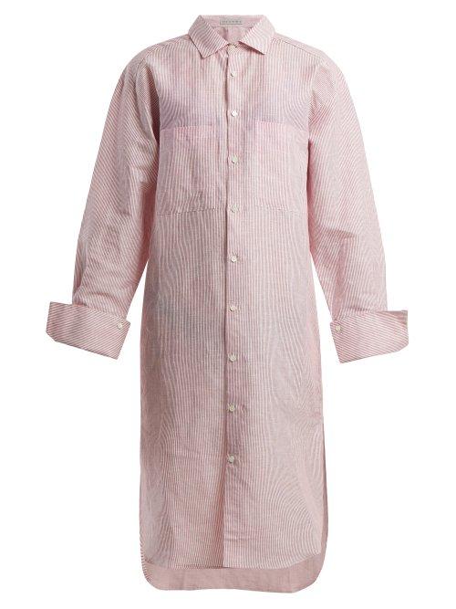 Matchesfashion.com Palmer//harding - Oversized Pinstriped Shirt Dress - Womens - Red Stripe