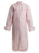 Matchesfashion.com Palmer//harding - Oversized Pinstriped Shirt Dress - Womens - Red Stripe