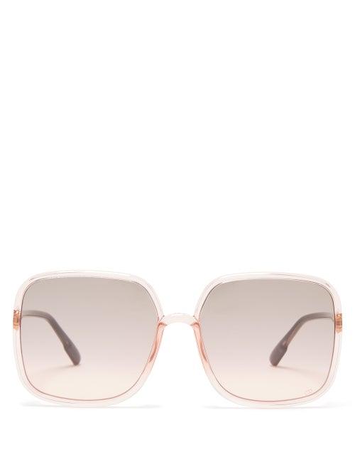 Matchesfashion.com Dior Eyewear - So Stellaire 1 Square Acetate Sunglasses - Womens - Pink Multi