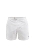 Matchesfashion.com Polo Ralph Lauren - Monaco Logo-embroidered Swim Shorts - Mens - White Navy