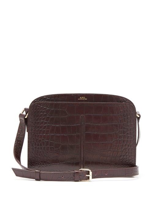 Matchesfashion.com A.p.c. - Aurelie Crocodile Effect Leather Cross Body Bag - Womens - Burgundy