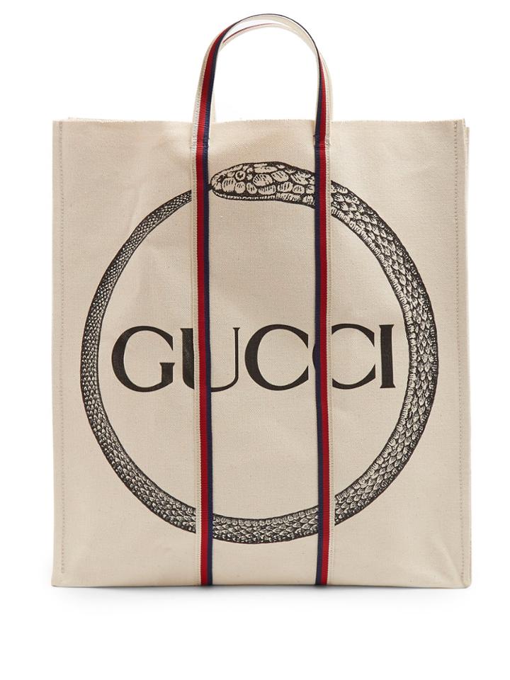 Gucci Ouroboros-print Cotton Tote Bag