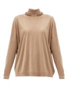 Matchesfashion.com Brunello Cucinelli - Monili Trim Wool-blend Sweater - Womens - Camel