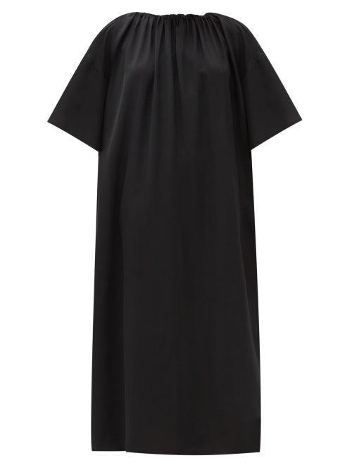 Matchesfashion.com The Row - Tobias Gathered-neck Midi Dress - Womens - Black