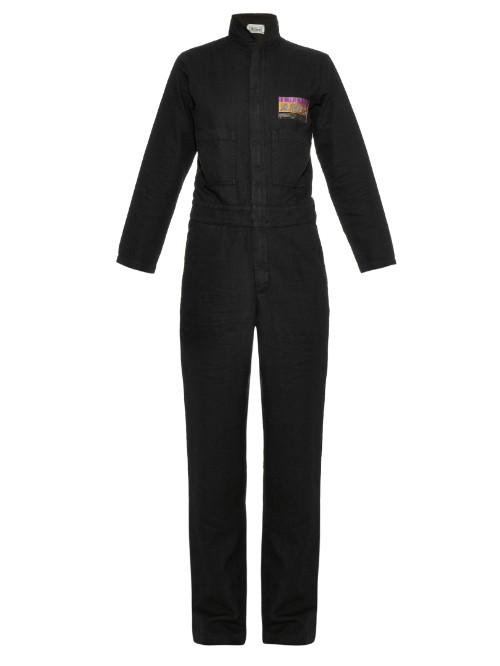 Aries Cat-embroidery Cotton-blend Jumpsuit