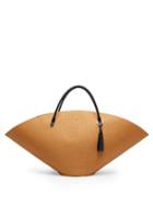 Matchesfashion.com Jil Sander - Leather Trim Raffia Tote Bag - Womens - Brown
