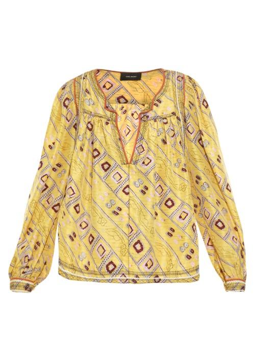 Isabel Marant Tyron Printed Pleated Top