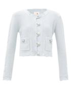 Joostricot - Mlange Cable-knit Jacket - Womens - Light Blue