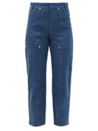 Matchesfashion.com Chlo - Contrast-stitch High-rise Straight-leg Jeans - Womens - Denim