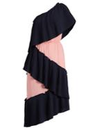 Marco De Vincenzo Tiered Bi-colour Pleated Dress